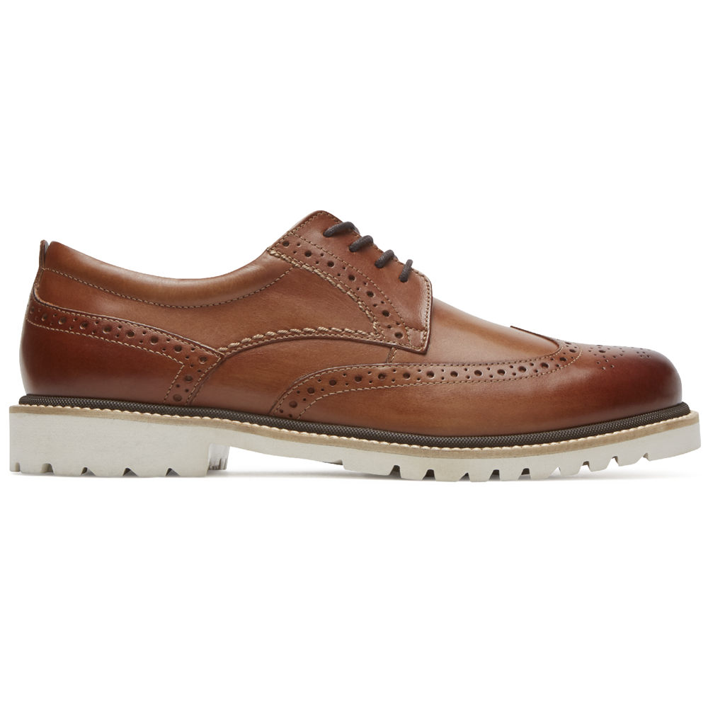 Sapatos Sociais Rockport Homem Marrom - Marshall Wingtip - 18703PACU